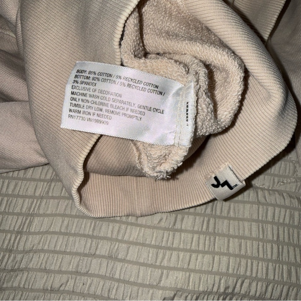 Sunbleached Tan Cropped Oversized JoyLab Crew Neck Sweatshirt xsmall - Picture 4 of 4
